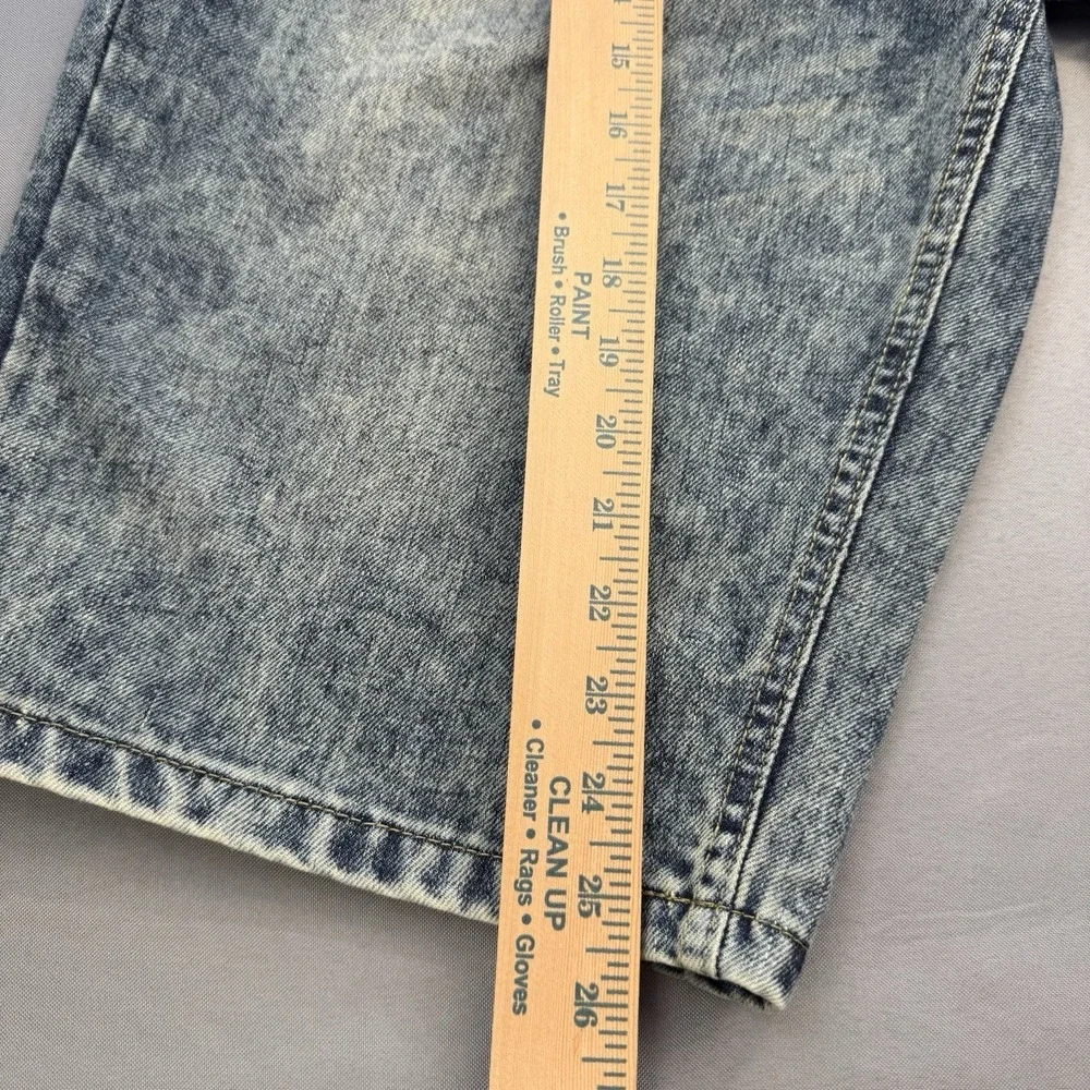 Finest‎ Thread Luxury Goods Mens Acid Wash Jean Shorts Size 40 Army Patches